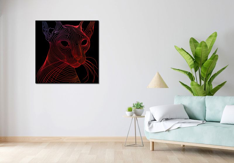Plakat 90x90cm Cyfrowa Kocica zdjęcie 4