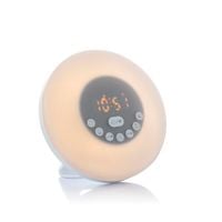 innovagoods akumulatorowy budzik sunrise z głośnikiem sunrilk z radiem led