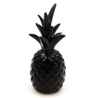 ANANAS CERAMICZNY FIGURKA DEKORACJA GLAMOUR 18 cm czarny