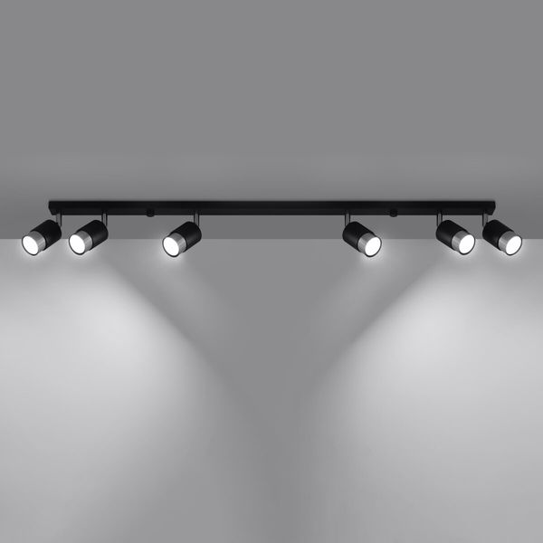 Plafon NERO 6 czarny/chrom zdjęcie 3