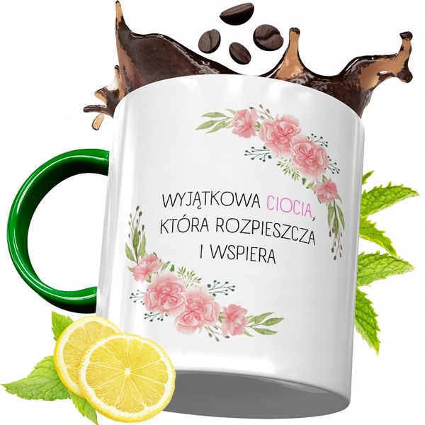 Kubek Zielony Dla Cioci Idealny Prezent zdjęcie 1