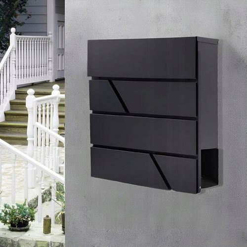 LISTOWA POCZTOWA SKRZYNKA NA LISTY POCZTĘ CZARNY MAT Z GAZETNIKIEM DUŻA A4 na Arena.pl