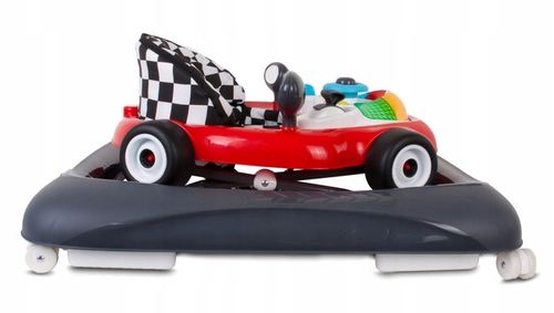 Interaktywny chodzik dla dzieci wyścigówka czerwono czarny na Arena.pl