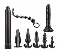 SEX ZESTAW KOREK ANALNY DILDO WIBRATOR SONDA 8el.