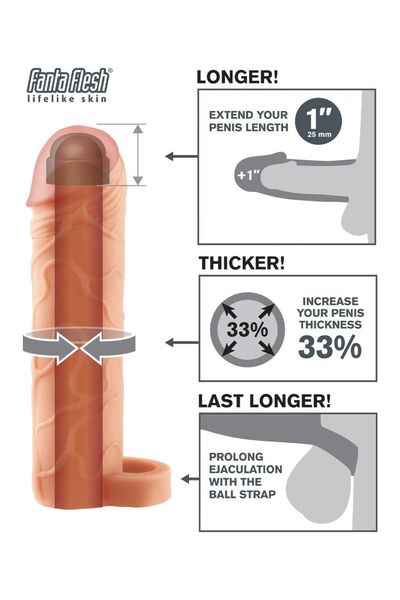 Fantasy X-Tensions Perfect 1 Inch Extension With Ball Strap Light zdjęcie 3