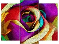 60 90CM OBRAZ 3 ELEM RÓŻA STYLU VAN GOGH ŚCIENNY DRUK PŁÓTNO