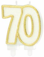 Świeczka cyfra złota 70