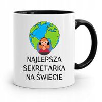 Kubek Czarny Prezent Dla Sekretarki Najlepsza Z Nadrukiem Ze Zdjęciem