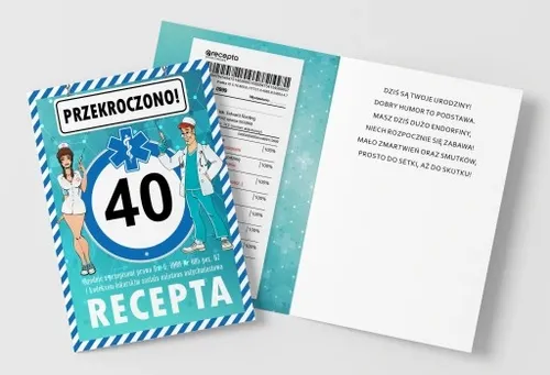 KARTKA NA URODZINY 30 40 50 60 Z RECEPTĄ 18 -99lat na Arena.pl