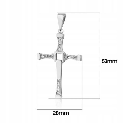 MĘSKI DUŻY SREBRNY KRZYŻYK VIN DIESEL SZYBCY I WŚCIEKLI SREBRO PRÓBA 925 na Arena.pl