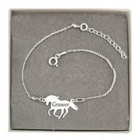 BRANSOLETKA SREBRNA DZIECIĘCA KONIK MUSTANG KOŃ SREBRO 925 + GRAWER