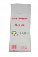 torebki foliowe hdpe 14/4x38 (22x38) a'800 6 um