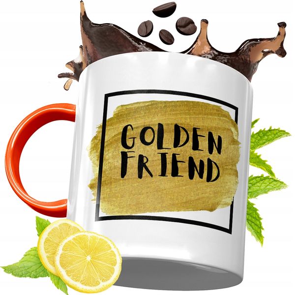 Kubek Pomarańczowy Dla Przyjaciela Przyjaciółki Z Nadrukiem Ze Zdjęciem zdjęcie 1