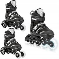 Rolki Wrotki 3w1 Regulowane RAVEN Helixi Black/Grey 30-33 Kółka LED