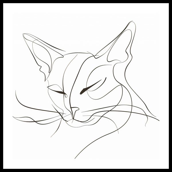 Plakat 70x70cm Linijny Kot zdjęcie 3