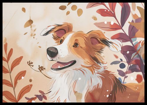 Plakat 59,4x42cm Collie Jesienną Porą na Arena.pl