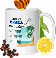 Kubek Dla Borysa Kolegi Przyjaciela Męża Z Nadrukiem Prezent Biały 330Ml