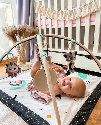 Mata edukacyjna z muzyką pałąk Magiczna Kraina czarno biała dla niemowląt na Arena.pl