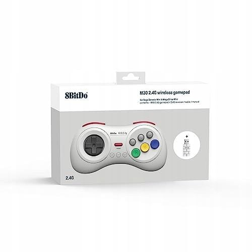 Kontroler bezprzewodowy 8BITDO M30 2.4G Biały na Arena.pl
