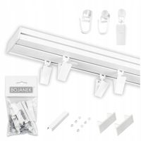 KARNISZ SUFITOWY Podwójny Szyna PCV Biała 300cm Komplet Bojanek