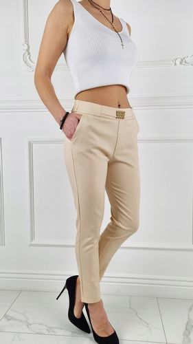 #ELEGANCKIE DAMSKIE SPODNIE - GUMKA 7/8 - FREESIA# na Arena.pl