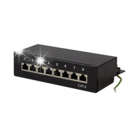 LogiLink NP0017B Patch Panel Cat.6 8xRJ45 ekranowany czarny desktop