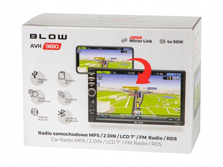 RADIO SAMOCHODOWE BLUETOOTH 2 DIN 7 CALI RDS USB AUX MICRO SD 4x50W PILOT zdjęcie 7