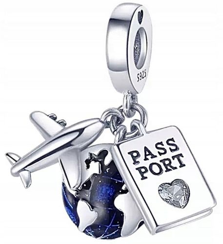 Charms zawieszka SAMOLOT podróże srebrny charms s925 + PUDEŁKO Gratis na Arena.pl