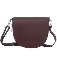 VERA PELLE torebka damska skórzana listonoszka z klapą V574 c.bordowa