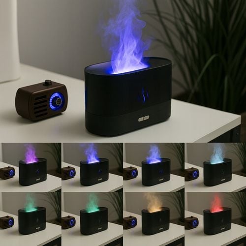 Nawilżacz powietrza Dyfuzor olejków Aromatyzer Z EFEKTEM PŁOMIENIA na Arena.pl