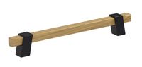 Uchwyt meblowy Schwinn Z324 Modern! Drewno i metal! Rozstaw w mm - 192, Kolor pokrycia - Czarny mat lakier