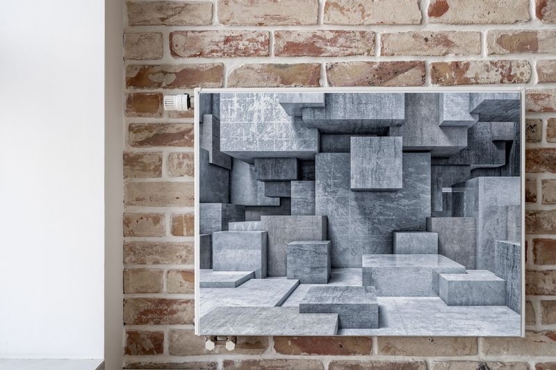 Osłona MAGNETYCZNA Kaloryfera Betonowe Bloki Efekt 3D 100cm x 60cm zdjęcie 6