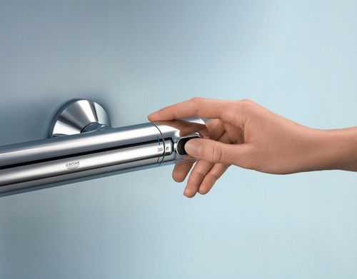 Zestaw prysznicowy GROHE Bateria Termostat Drążek Słuchawka Chrom 34800001 na Arena.pl