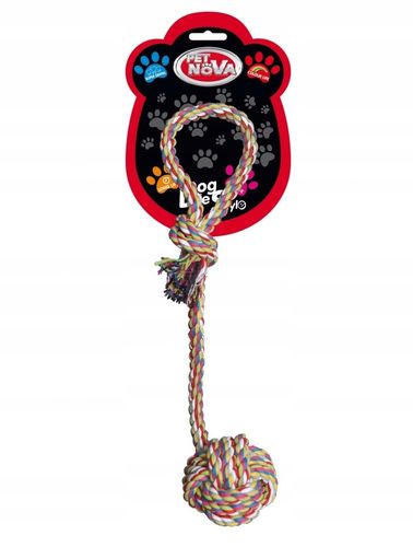 Sznur szarpak dla psa bawełniany z pętlą i kulą 7,5cm całkowita dł. 35cm na Arena.pl