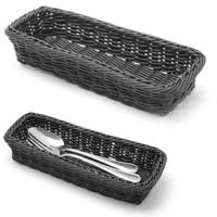 koszyk na sztućce widelce noże łyżki czarny 270x100x45 mm - hendi 426098