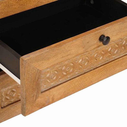 Stolik nocny Jasnobrązowy 50 x 33 x 60 cm lite drewno mango na Arena.pl