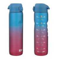 ION8 Niebiesko-różowa butelka na wodę z miarką motywacyjną 1000 ml