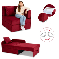 Łóżko dziecięce sofa kanapa rozkładana pojemnik czerwony welur Denis Family