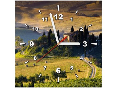 30X30CM ZEGAR GOSPODARSTWO TOSKANII OBRAZ DREWNO na Arena.pl