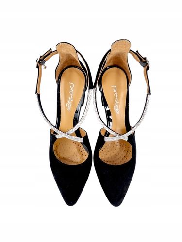 Prestige 2045/OBL czarne czółenka damskie słupek skóra eleganckie r.37 na Arena.pl