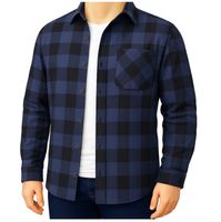 KOSZULA FLANELOWA BAWEŁNIANA ROBOCZA DŁUGI RĘKAW GRANATOWA POLSKA