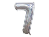 Balon foliowy "cyfra 7", holograficzna srebrna, 100 cm [balon na hel]