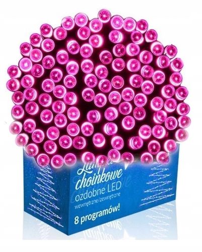 Lampki Choinkowe LED 500 Różowe 38 m IP44 Zewnętrzne Wewnętrzne 8 Trybów na Arena.pl