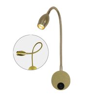 Złota lampka FLEXI nocna do czytania do sypialni Kiniet LED 3W Wobako