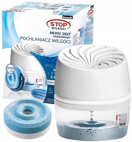 CERESIT STOP WILGOCI POCHŁANIACZ WILGOCI ŁAZIENKOWY BIAŁY AERO360° TABLETKI na Arena.pl