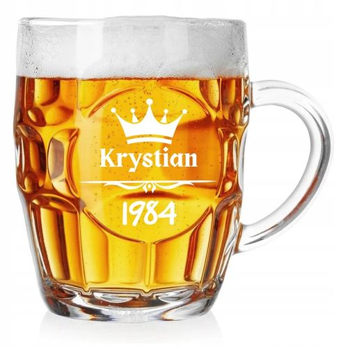 Prezent dla taty chłopaka na święta Kufel do piwa z grawerem + otwieracz na Arena.pl