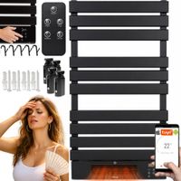 GRZEJNIK ŁAZIENKOWY ELEKTRYCZNY DRABINKA ŚCIENNY TERMOSTAT DUŻA MOC 2000W
