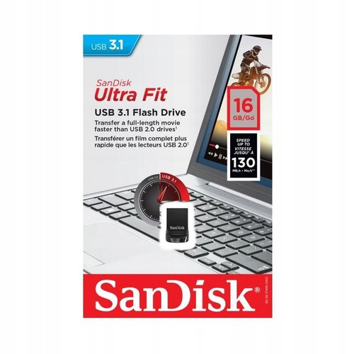 SanDisk pendrive 64GB USB 3.1 Ultra Fit na Arena.pl