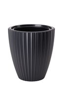 Doniczka okrągła Mika 40 cm z wkładem | Głęboka czerń