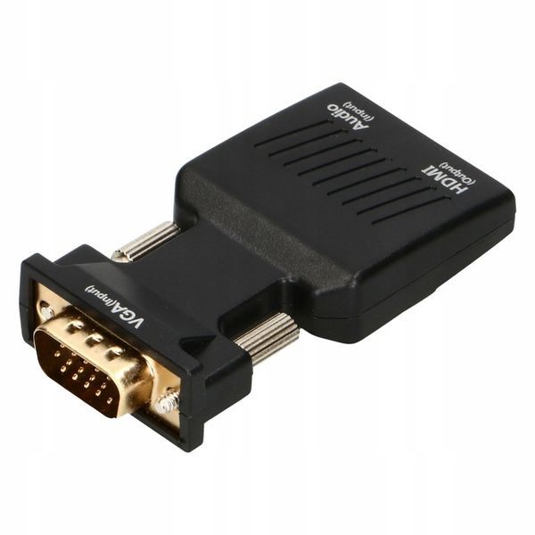 ADAPTER KONWERTER VGA D-SUB DO HDMI + DŹWIĘK AUDIO zdjęcie 1